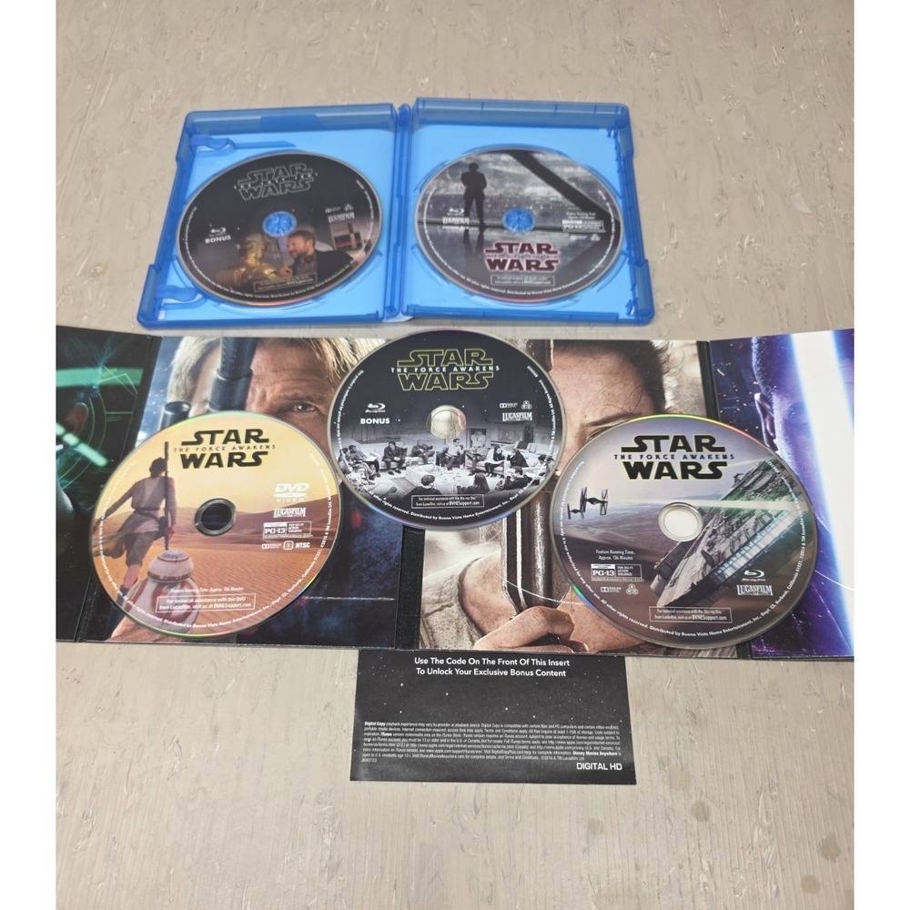 Star Wars Blu-Ray Lot: The Force Awakens & The Last Jedi Multi-Screen (5 discs) - Picture 4 of 4